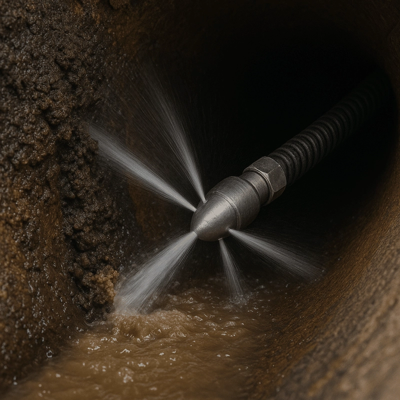 hydro jet cleaning sewer line