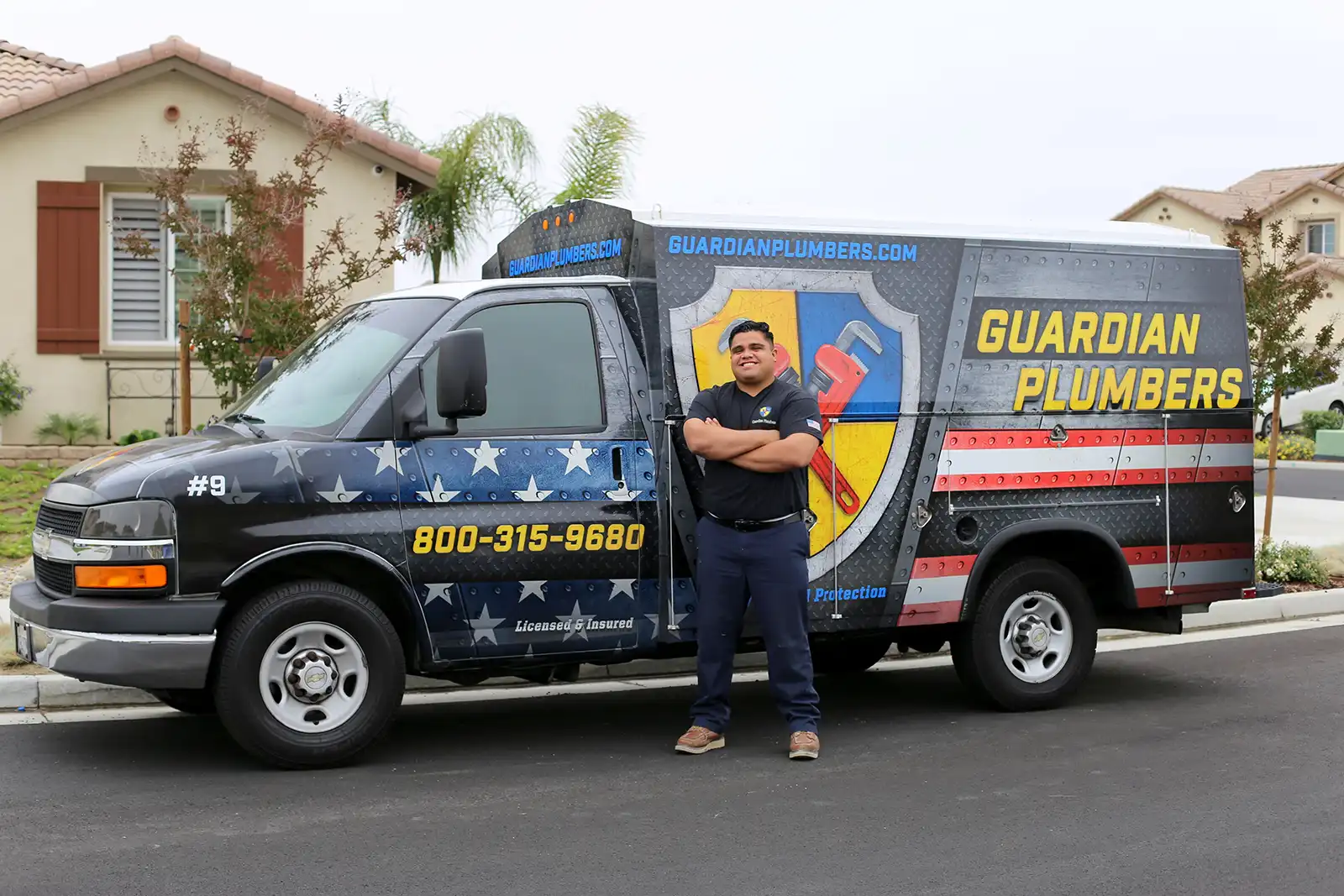 worker truck arms crossed